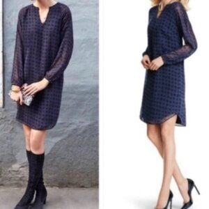 Cabi Harlequin Tunic Shift‎ Dress Purple Black Diamond Size Large